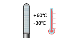 What is the operating temperature of the ionization tube?